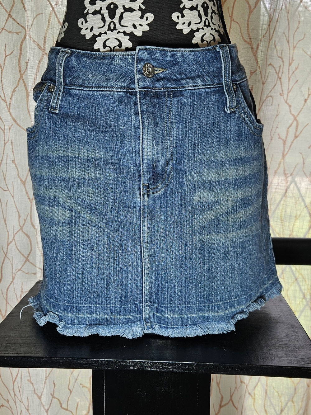 Size 16 Sizzle Classic Blue Denim Mini Skirt - Washed Blue
